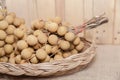 Tropical fruit Longan in the basket Royalty Free Stock Photo
