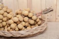 Tropical fruit Longan in the basket