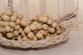 Tropical fruit Longan in the basket Royalty Free Stock Photo