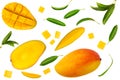 Tropical fruit mango pattern isolated white background Royalty Free Stock Photo