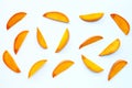 Tropical fruit, Mango  slices on white background Royalty Free Stock Photo