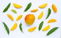 Tropical fruit, Mango  on white background Royalty Free Stock Photo