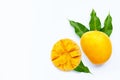 Tropical fruit, Mango  on white background Royalty Free Stock Photo