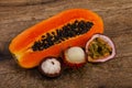 Tropical fruit mix - Papaya, passionfruit, mangosteen, rambutan