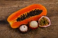 Tropical fruit mix - Papaya, passionfruit, mangosteen, rambutan