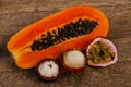 Tropical fruit mix - Papaya, passionfruit, mangosteen, rambutan