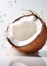 Palm food milk cracked coco coconut white fruit drink tropical healthy nut Royalty Free Stock Photo