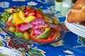 Tropical Fruit Salad with Dragon Fruit Royalty Free Stock Photo