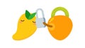 Tropical Fruit Security Icon with Mangos and Padlock Vector, vector design Generative AI Royalty Free Stock Photo