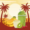 Tropical fruit and smoothie drink