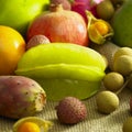 tropical fruit still life Royalty Free Stock Photo