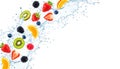 tropical fruit water splash isolated.Freshness and Hydration Concept Royalty Free Stock Photo