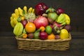 Tropical fruits basket Royalty Free Stock Photo