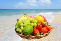 Tropical fruits and the beach