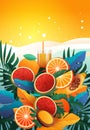 tropical fruits cocktail brazilian festival holiday celebration greeting invitation postcard culture and tradition