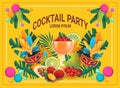 tropical fruits cocktail brazilian festival holiday celebration greeting invitation postcard culture and tradition