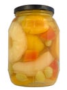 Tropical fruits in jar