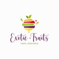 Tropical Fruits logo with fruit slices on white