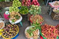 Tropical fruits on sale on street market stall Royalty Free Stock Photo