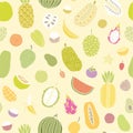 Tropical fruits seamless pattern