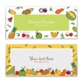 Tropical fruits theme gift certificate, voucher, gift card or ca Royalty Free Stock Photo