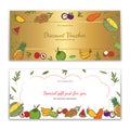 Tropical fruits theme gift certificate, voucher, gift card or ca Royalty Free Stock Photo
