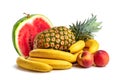 Tropical fruits and watermelon. Isolate Royalty Free Stock Photo