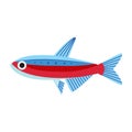 Tropical Funny Aquarium Fish Icon in Flat