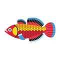 Tropical Funny Aquarium Fish Icon in Flat