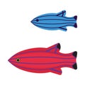 Tropical Funny Aquarium Fish Icon in Flat