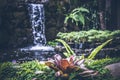 Tropical garden waterfall on exotic island Bali, Indonesia. Royalty Free Stock Photo