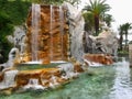 Tropical Garden, Waterfalls, Lake, Palms Royalty Free Stock Photo