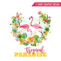 Tropical Graphic Design - Flamingo Royalty Free Stock Photo
