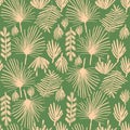 Tropical greenery flower, duotone seamless pattern Royalty Free Stock Photo