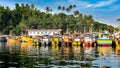 Tropical harbor and colorful boats Royalty Free Stock Photo