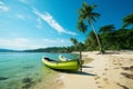 Tropical haven Beautiful nature, palm fringed beach, azure sea a paradise island escape