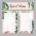 Tropical Hawaii leaves palm tree theme in a watercolor style isolated. Royalty Free Stock Photo