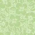 Tropical Hawaiian hibiscus floral seamless pattern