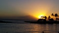 Tropical Hawaiian sunset Royalty Free Stock Photo