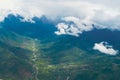 Tropical Himalayan rainforest foggy mountain range early morning Royalty Free Stock Photo