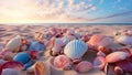Tropical holiday summer coast sand travel vacation beach shell seashell nature ocean sea Royalty Free Stock Photo