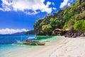 Tropical holidays - unique nature and beautiful beaches of Philippines, El nido Royalty Free Stock Photo