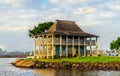 Tropical house at Haleiwa Boat Harbor in Oahu, Hawaii