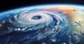tropical hurricane over the earth