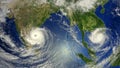 tropical hurricanes approaching Asia Royalty Free Stock Photo