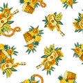 Tropical image in a pattern,