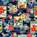 Tropical image in a pattern,