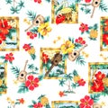 Tropical image in a pattern,