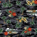 Tropical image in pattern,