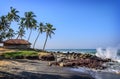 Tropical Indian village in Varkala, Kerala, India Royalty Free Stock Photo